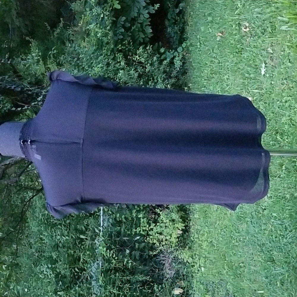 Black Mesh Ruffle Blouse - Picture 3 of 7
